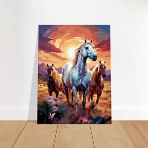 chevaux sauvages dans la steppe argentine