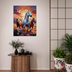 chevaux sauvages dans la steppe argentine