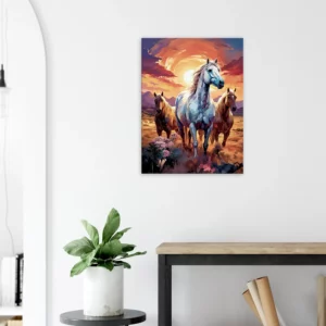 chevaux sauvages dans la steppe argentine