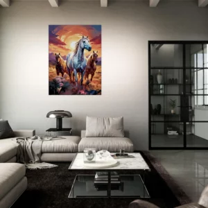 chevaux sauvages dans la steppe argentine