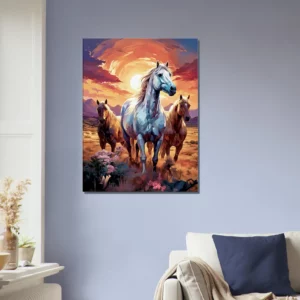 chevaux sauvages dans la steppe argentine