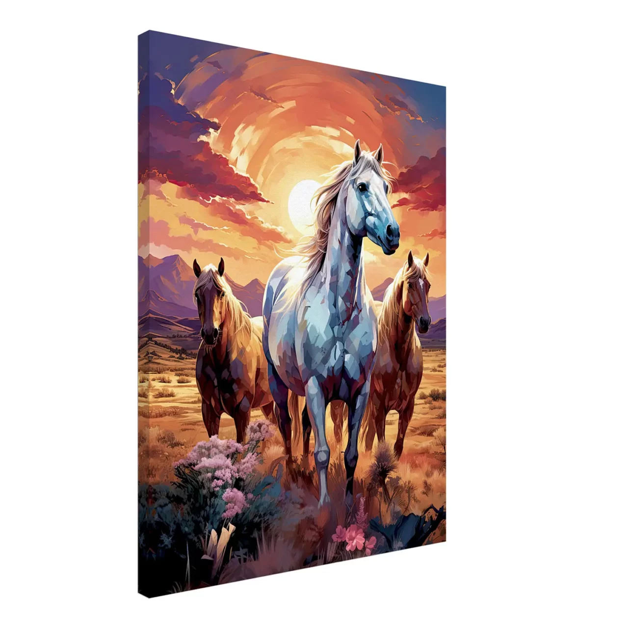 chevaux sauvages dans la steppe argentine