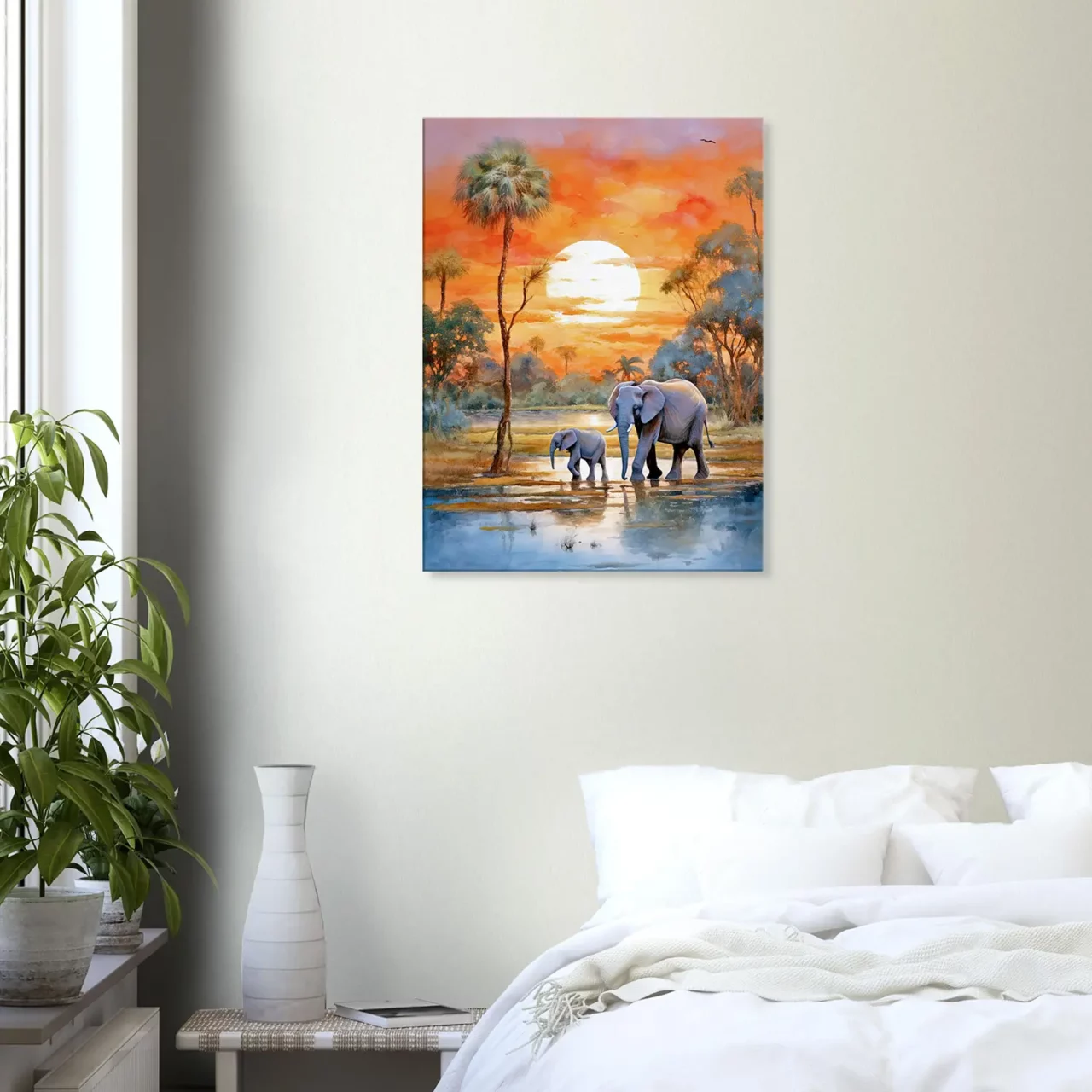 Crépuscule Africain  Douceur d’une Famille d’Éléphants crépuscule africain douceur d'une famille d'Éléphants