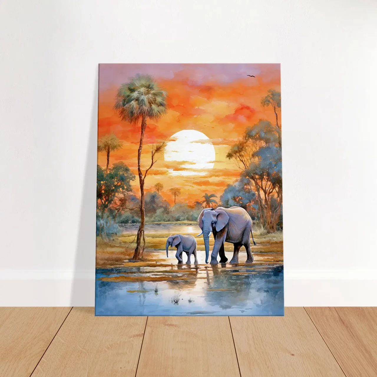 Crépuscule Africain  Douceur d’une Famille d’Éléphants crépuscule africain douceur d'une famille d'Éléphants