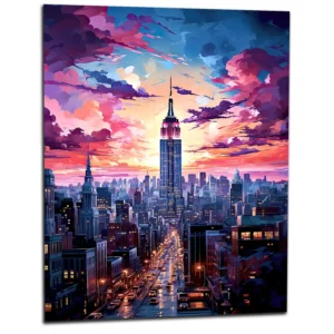 Crépuscule Urbain : New York en Couleurs Vibrantes