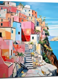 Éclats chromatiques d'un village italien côtier