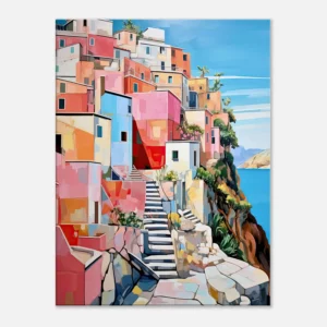 Éclats chromatiques d'un village italien côtier