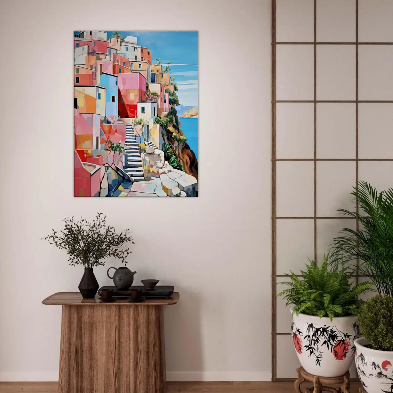 Éclats chromatiques d'un village italien côtier