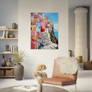 Éclats chromatiques d'un village italien côtier