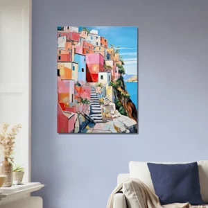 Éclats chromatiques d'un village italien côtier