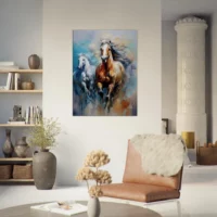 Peinture Elan Vital Course des Chevaux Sauvages elan vital course des chevaux sauvages