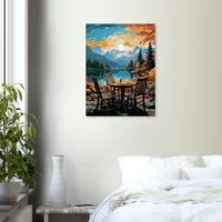 evasion en nature café automnal bord du lac