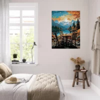 evasion en nature café automnal bord du lac