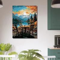 evasion en nature café automnal bord du lac