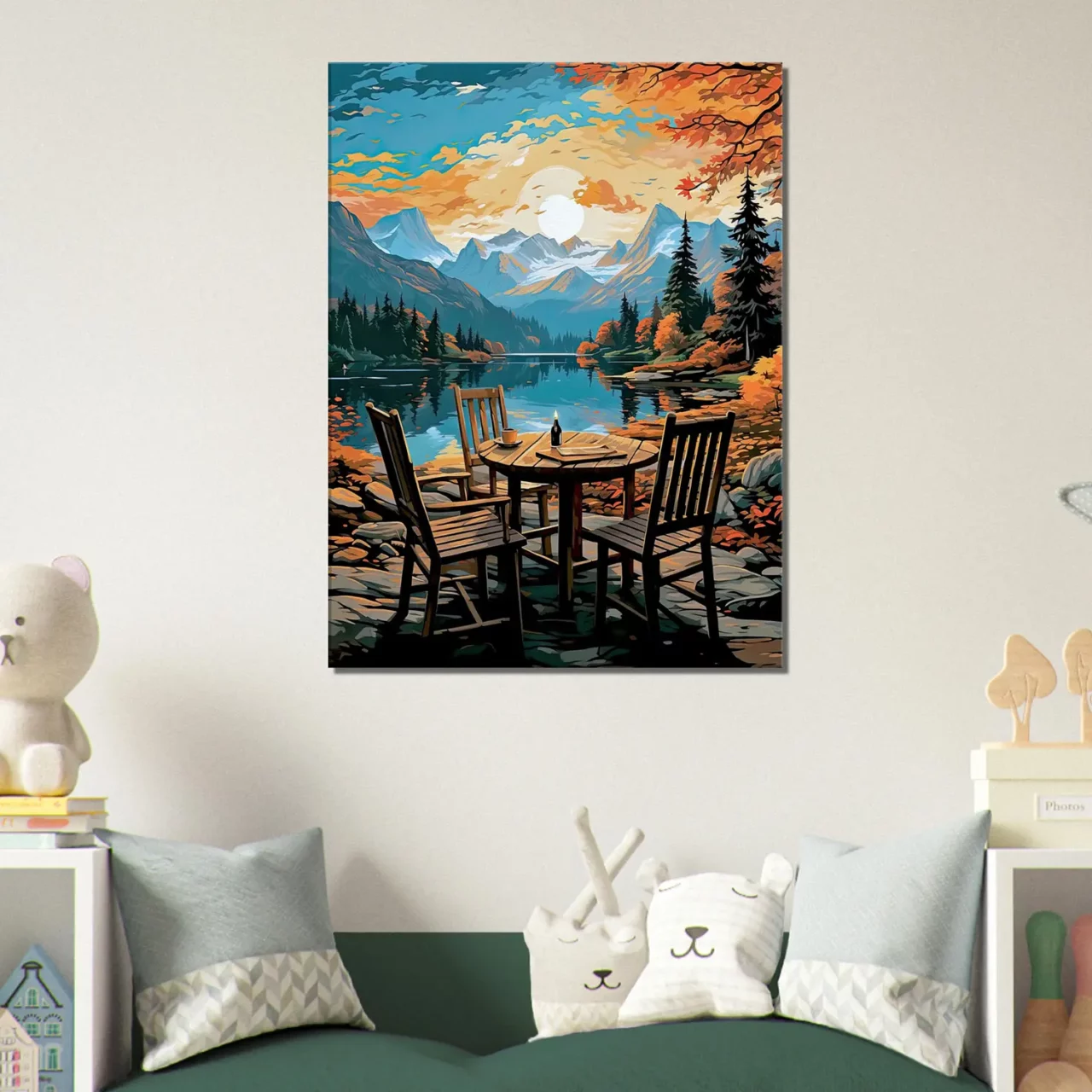 Cadre Evasion en Nature Café automnal bord du lac evasion en nature café automnal bord du lac