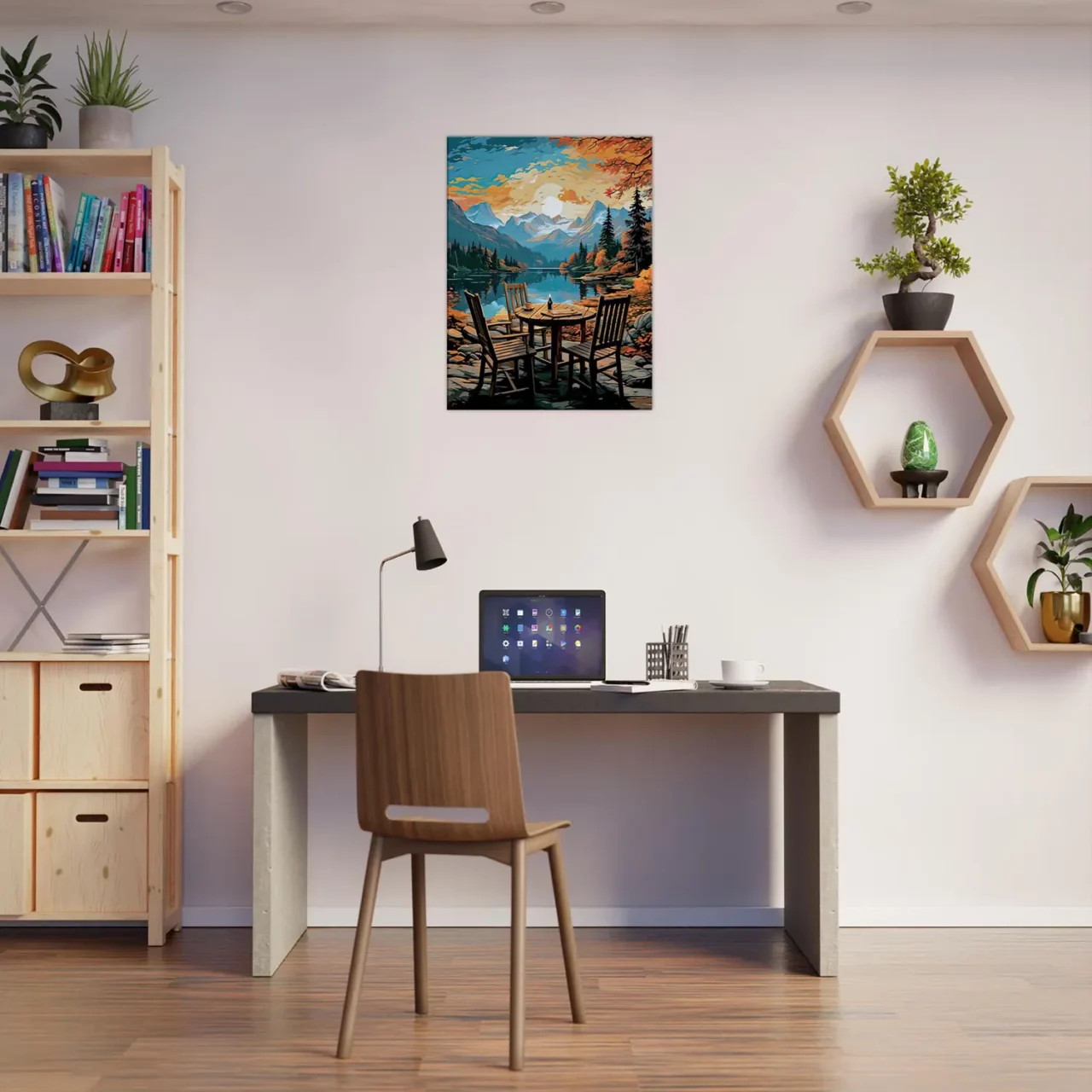 Cadre Evasion en Nature Café automnal bord du lac evasion en nature café automnal bord du lac