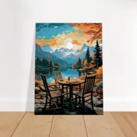 evasion en nature café automnal bord du lac