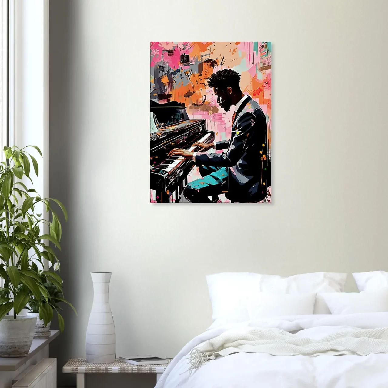 Peinture Harmonie en Couleur : Un Pianiste et Son Art harmonie en couleur : un pianiste et son art