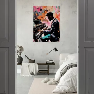 Peinture Harmonie en Couleur : Un Pianiste et Son Art harmonie en couleur : un pianiste et son art
