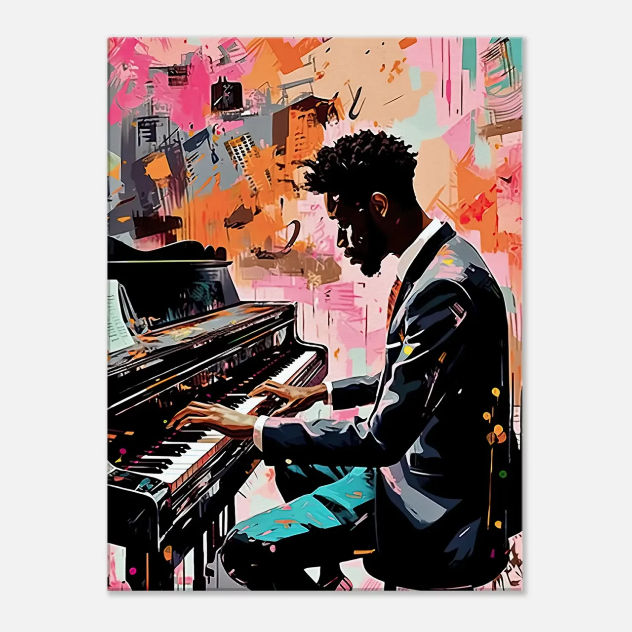 Peinture Harmonie en Couleur : Un Pianiste et Son Art harmonie en couleur : un pianiste et son art