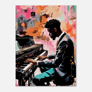 Peinture Harmonie en Couleur : Un Pianiste et Son Art harmonie en couleur : un pianiste et son art