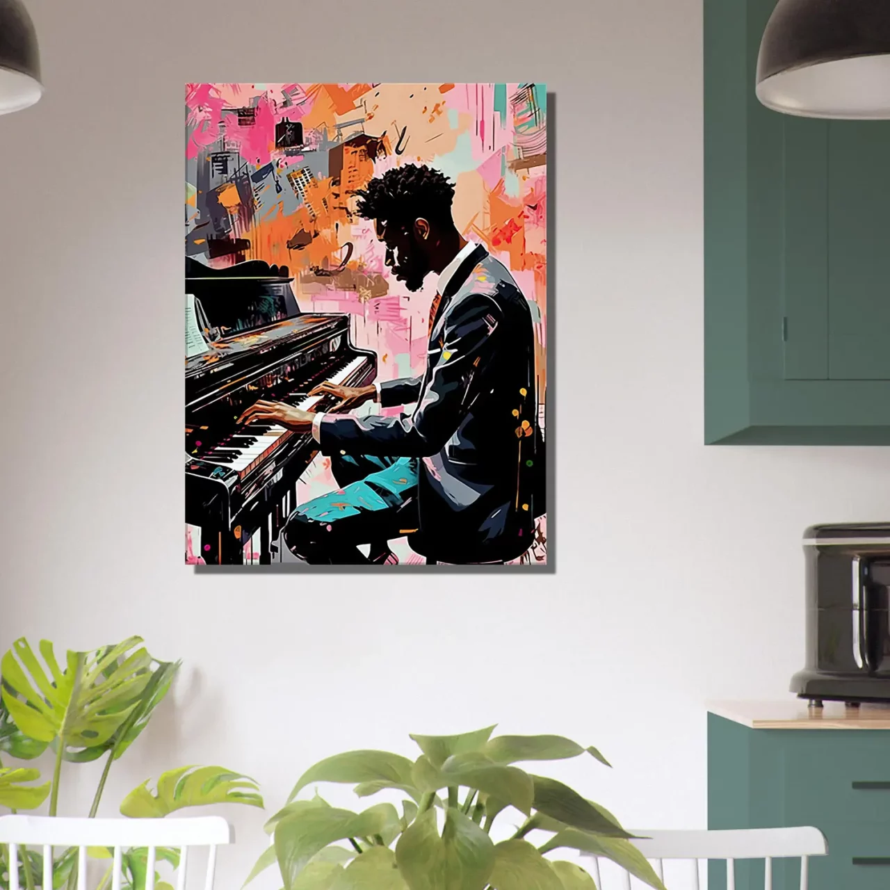 Peinture Harmonie en Couleur : Un Pianiste et Son Art harmonie en couleur : un pianiste et son art