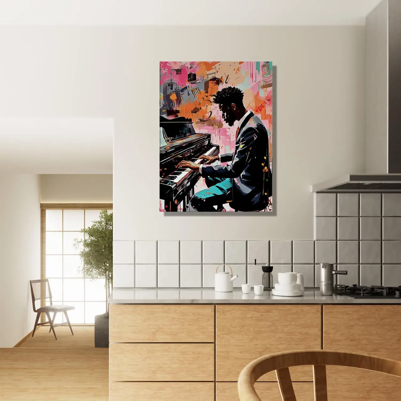 Peinture Harmonie en Couleur : Un Pianiste et Son Art harmonie en couleur : un pianiste et son art