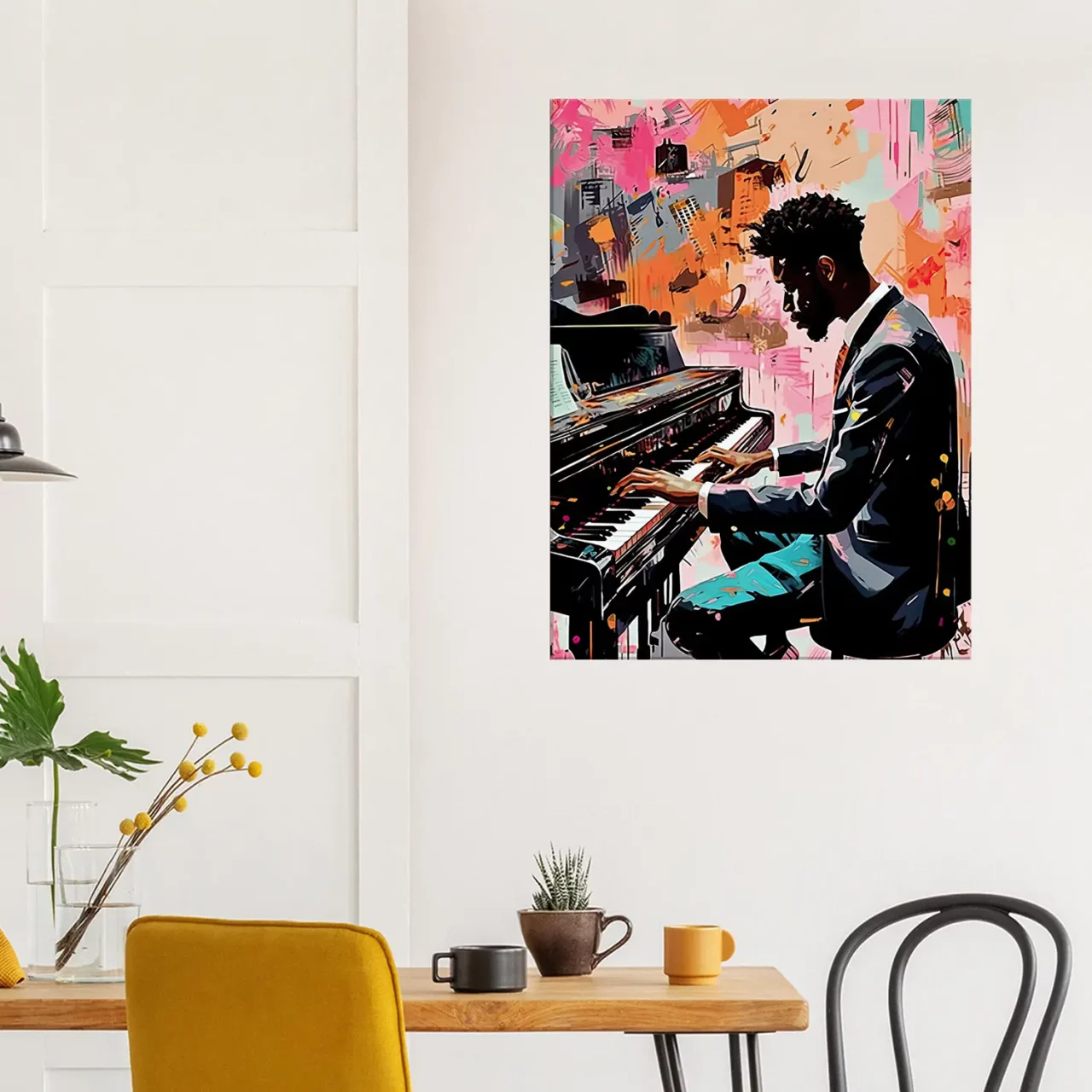 Peinture Harmonie en Couleur : Un Pianiste et Son Art harmonie en couleur : un pianiste et son art