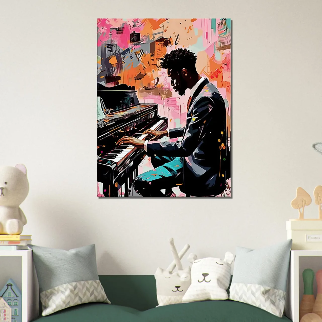 Peinture Harmonie en Couleur : Un Pianiste et Son Art harmonie en couleur : un pianiste et son art