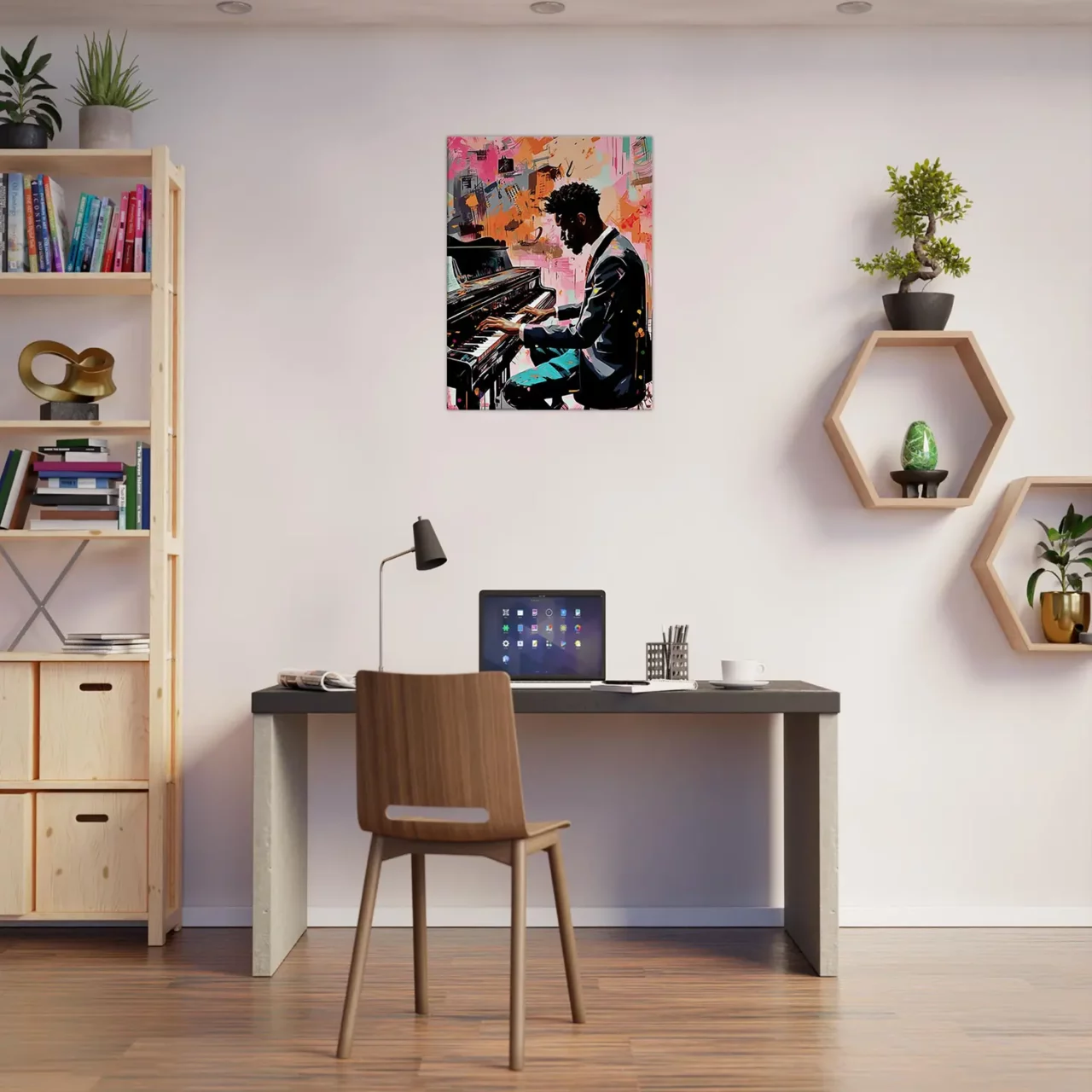 Peinture Harmonie en Couleur : Un Pianiste et Son Art harmonie en couleur : un pianiste et son art
