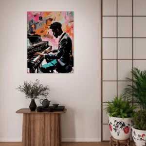 Peinture Harmonie en Couleur : Un Pianiste et Son Art harmonie en couleur : un pianiste et son art