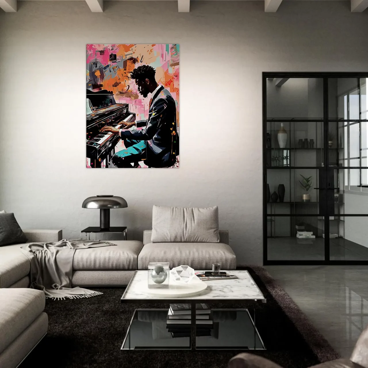 Peinture Harmonie en Couleur : Un Pianiste et Son Art harmonie en couleur : un pianiste et son art