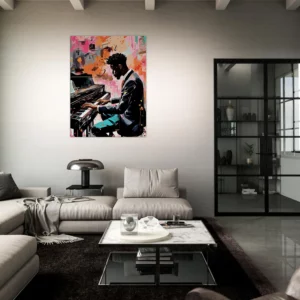 Peinture Harmonie en Couleur : Un Pianiste et Son Art harmonie en couleur : un pianiste et son art