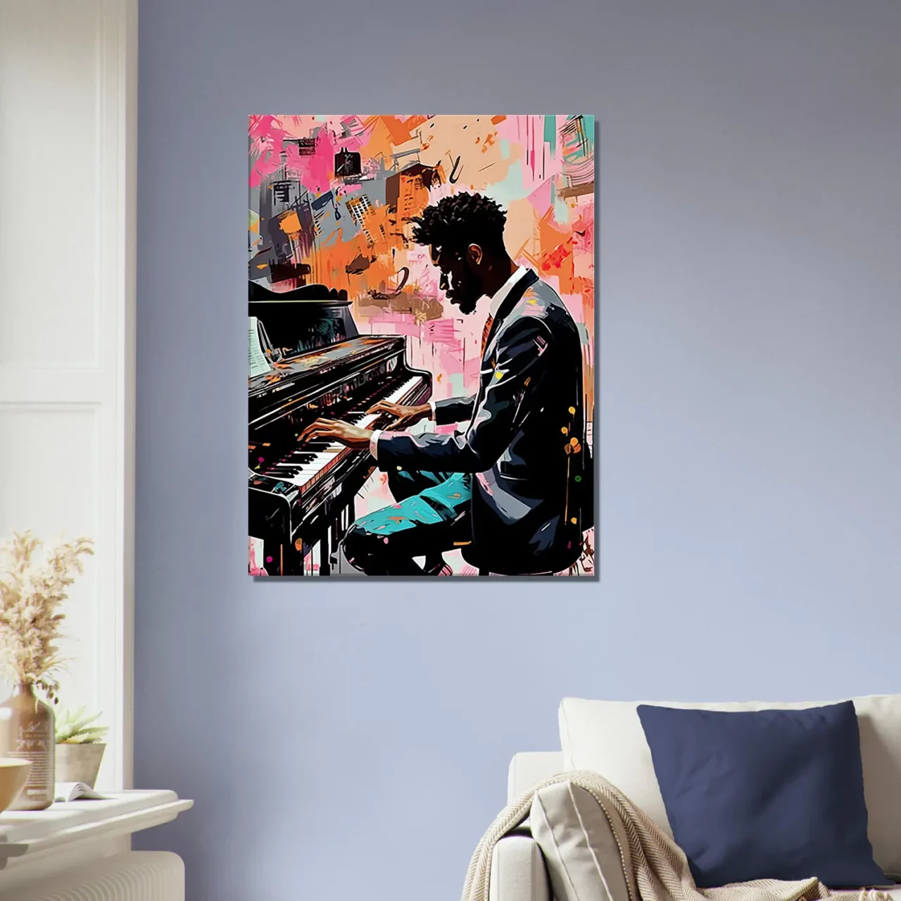 Peinture Harmonie en Couleur : Un Pianiste et Son Art harmonie en couleur : un pianiste et son art