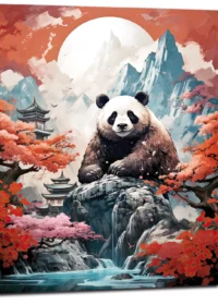 Cadre Harmonie Impériale  Le Panda Majestueux harmonie impériale le panda majestueux