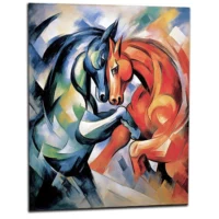 Peinture Le combat de chevaux – Duel de couleur le combat de chevaux