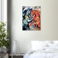 Peinture Le combat de chevaux – Duel de couleur le combat de chevaux duel de couleur