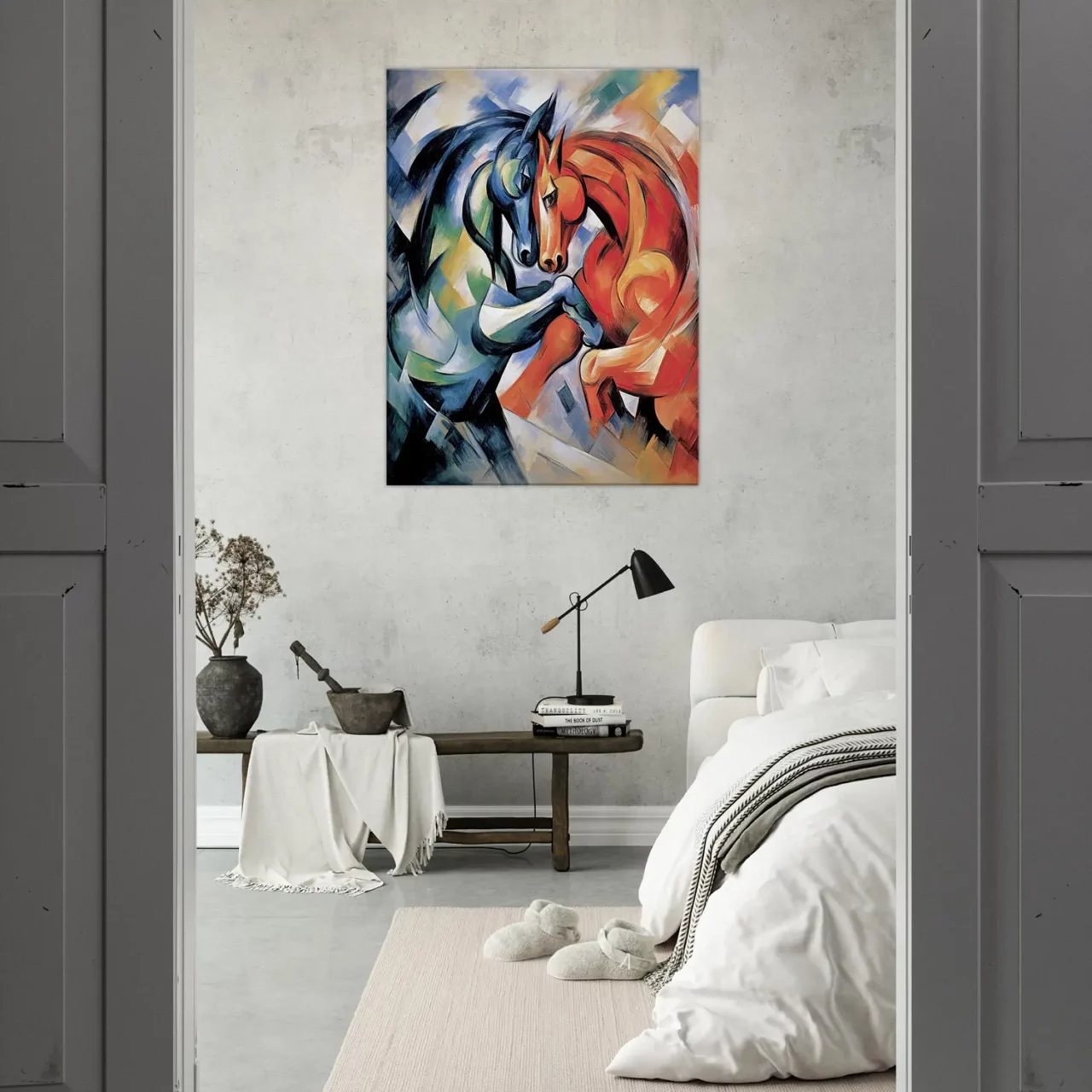 le combat de chevaux duel de couleur