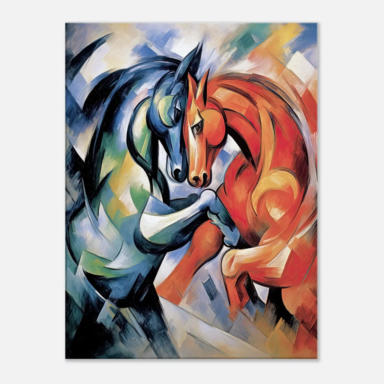 le combat de chevaux duel de couleur