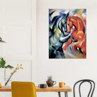 Peinture Le combat de chevaux – Duel de couleur le combat de chevaux duel de couleur