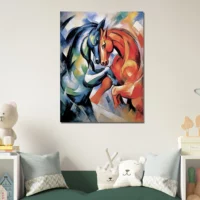 Peinture Le combat de chevaux – Duel de couleur le combat de chevaux duel de couleur