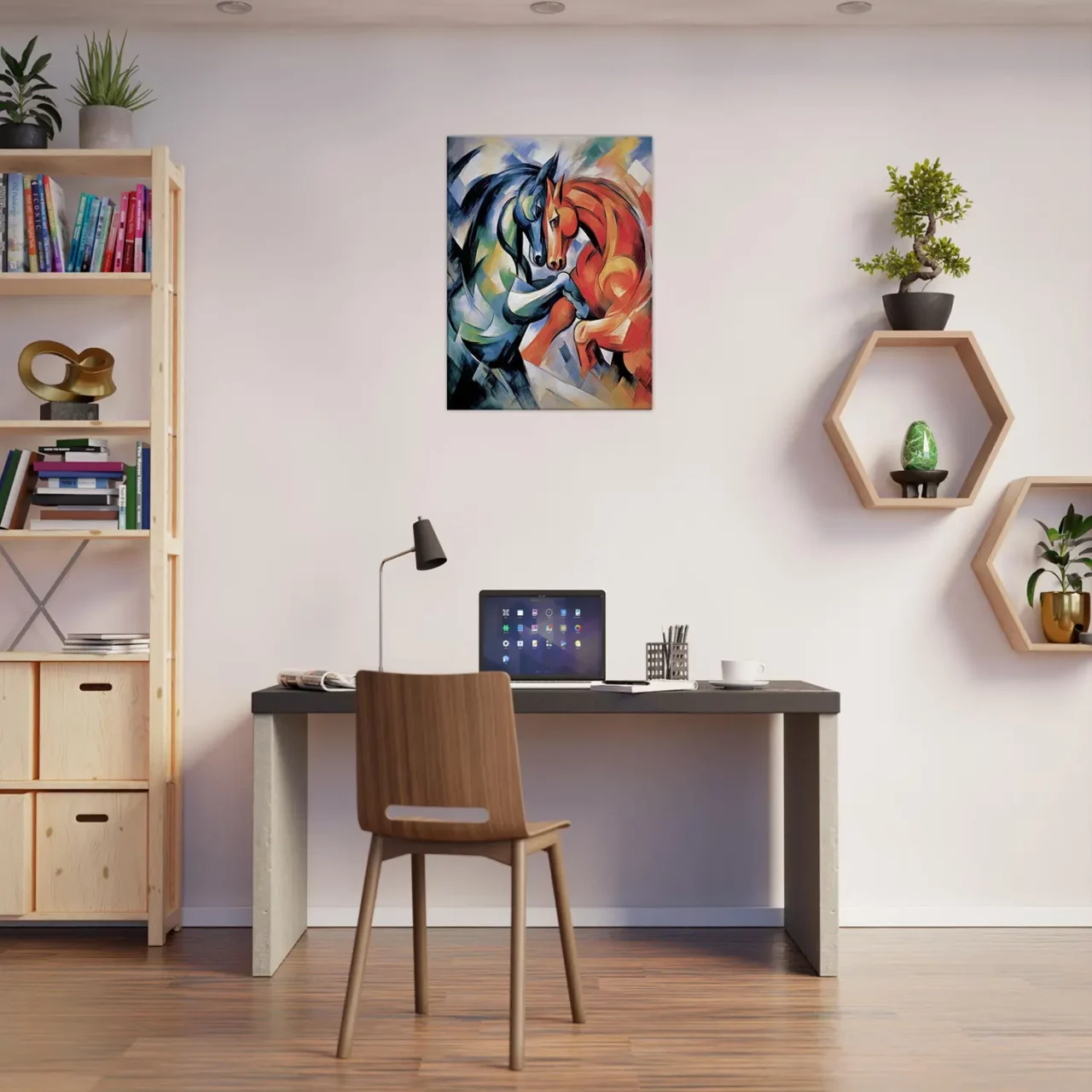 le combat de chevaux duel de couleur