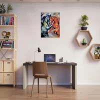 Peinture Le combat de chevaux – Duel de couleur le combat de chevaux duel de couleur