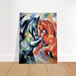 le combat de chevaux duel de couleur