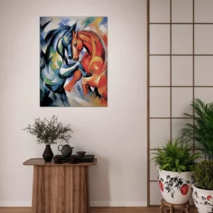 le combat de chevaux duel de couleur