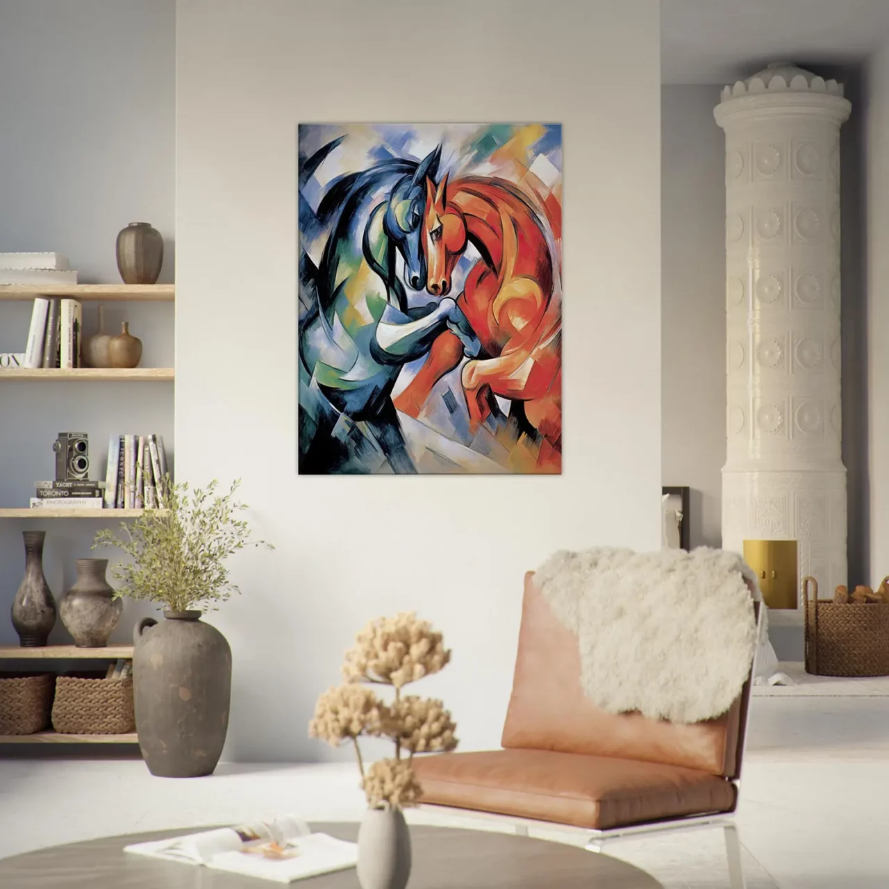 le combat de chevaux duel de couleur