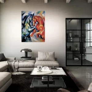 le combat de chevaux duel de couleur