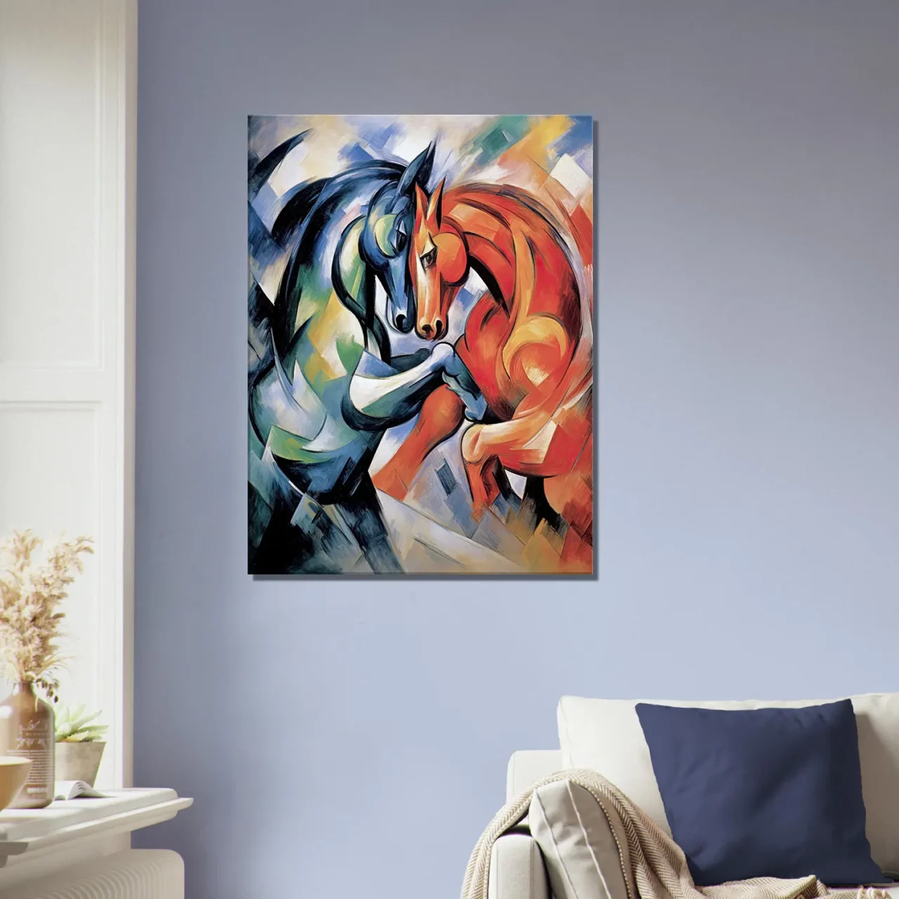 le combat de chevaux duel de couleur