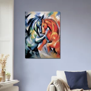 le combat de chevaux duel de couleur