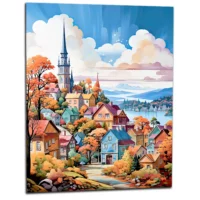 Tableau Mont Tremblant, Village coloré mont tremblant, village coloré